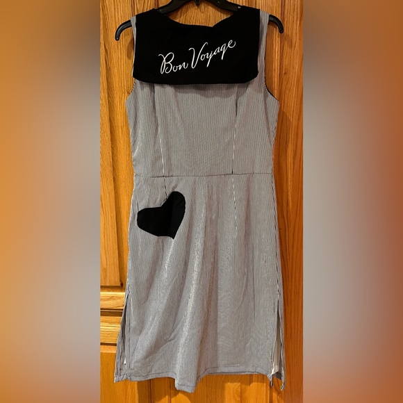 E.C. Star Bon Voyage Nautical Sailor Pinup Girl Rockabilly Retro Dress Sz Large - Picture 7 of 10